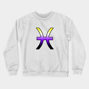 Pisces Nonbinary Pride Symbol Crewneck Sweatshirt